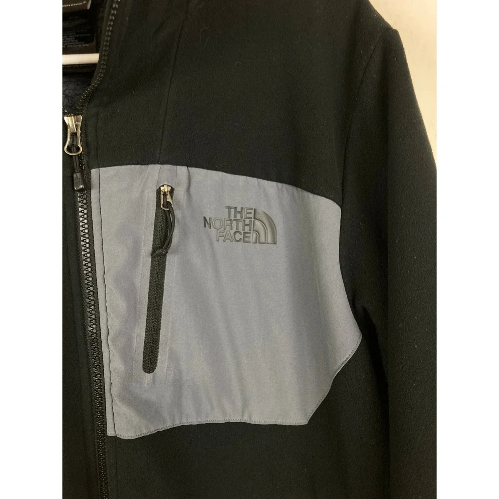 The North Face Fleece Jacket Mens Medium Black Sherpa Lined Full Zip Logo Fall